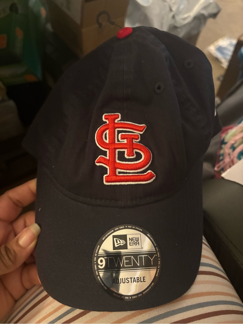 New Era Navy Cap with Red St. Louis Embroidery